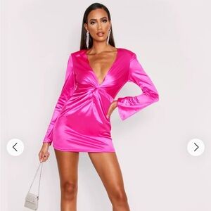 Misspap Flared Sleeve Plunge Dress.